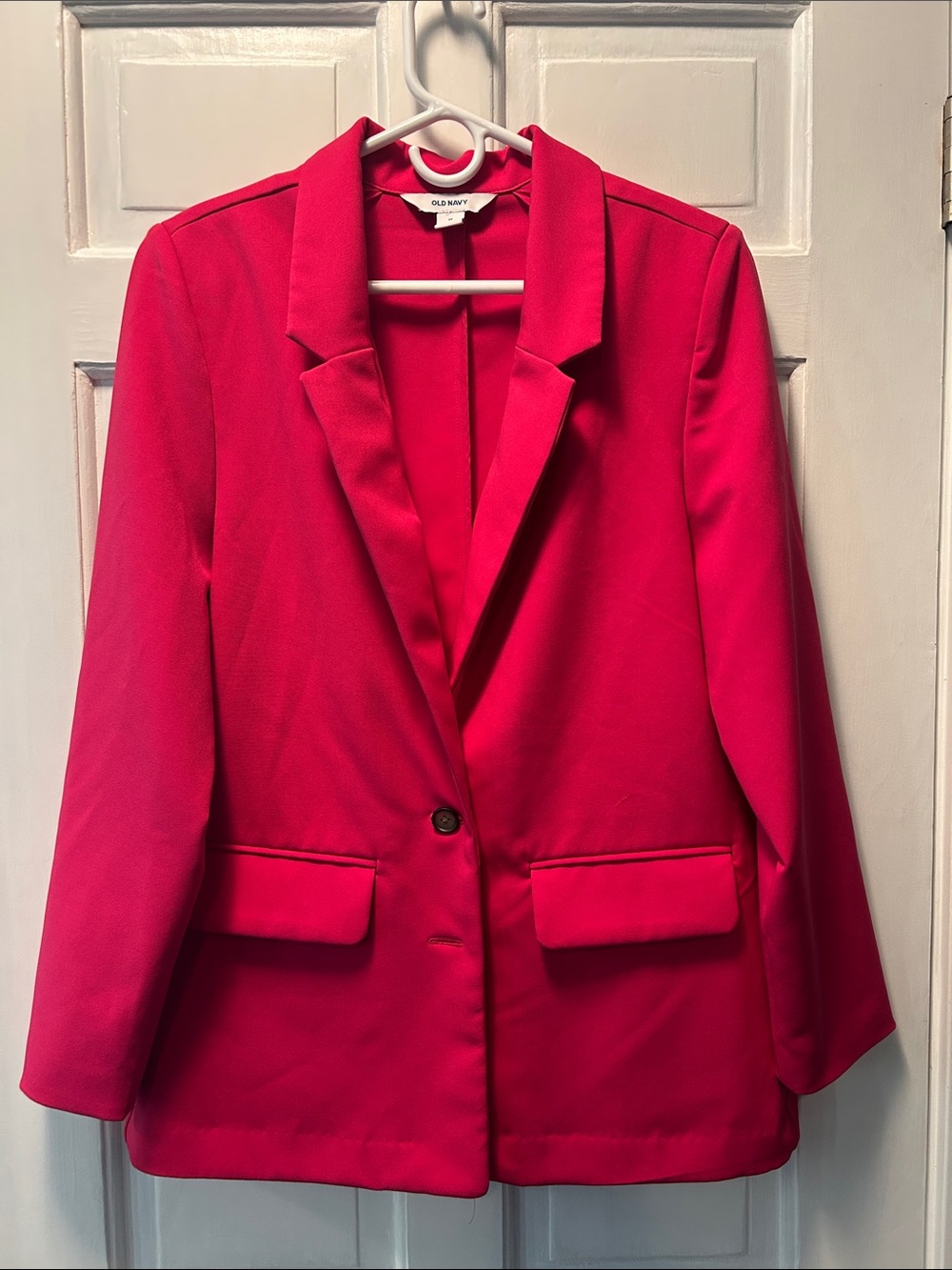 Old Navy Women's Bright Pink Single-Button Blazer